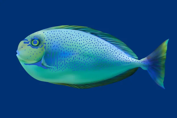 蓝色的热带小鱼。矢量图 — 图库矢量图片
