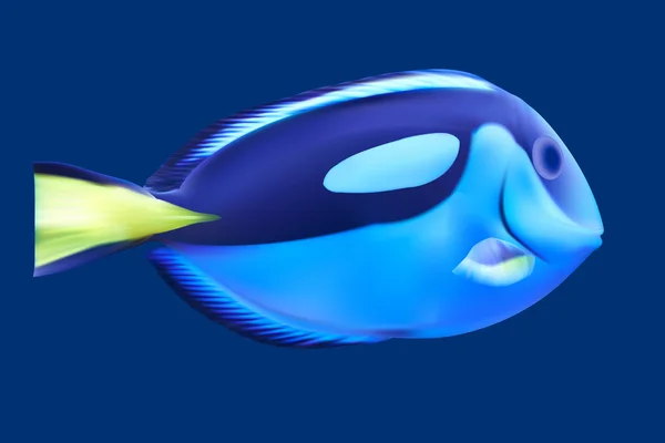 Kék trópusi halak. vektoros illusztráció — Stock Vector