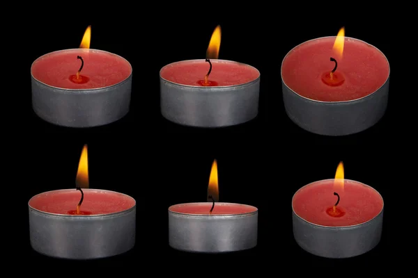 Conjunto de velas. Aislado en negro —  Fotos de Stock