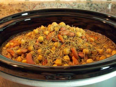 beans in crock pot clipart