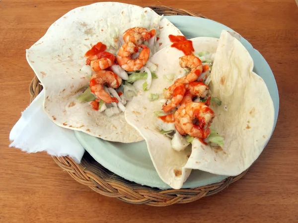 Garnalen taco 's — Stockfoto