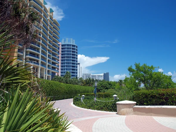 Caminho de tijolo em Miami Beach Florida — Fotografia de Stock