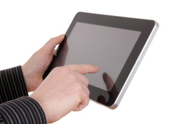 Adamın elinde tablet
