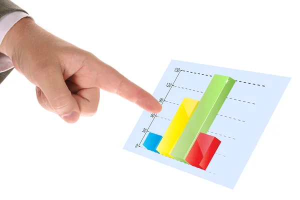 Hand pointing the chart — Stock Photo, Image