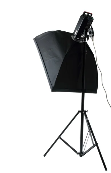 Studio blixt med soft-box — Stockfoto