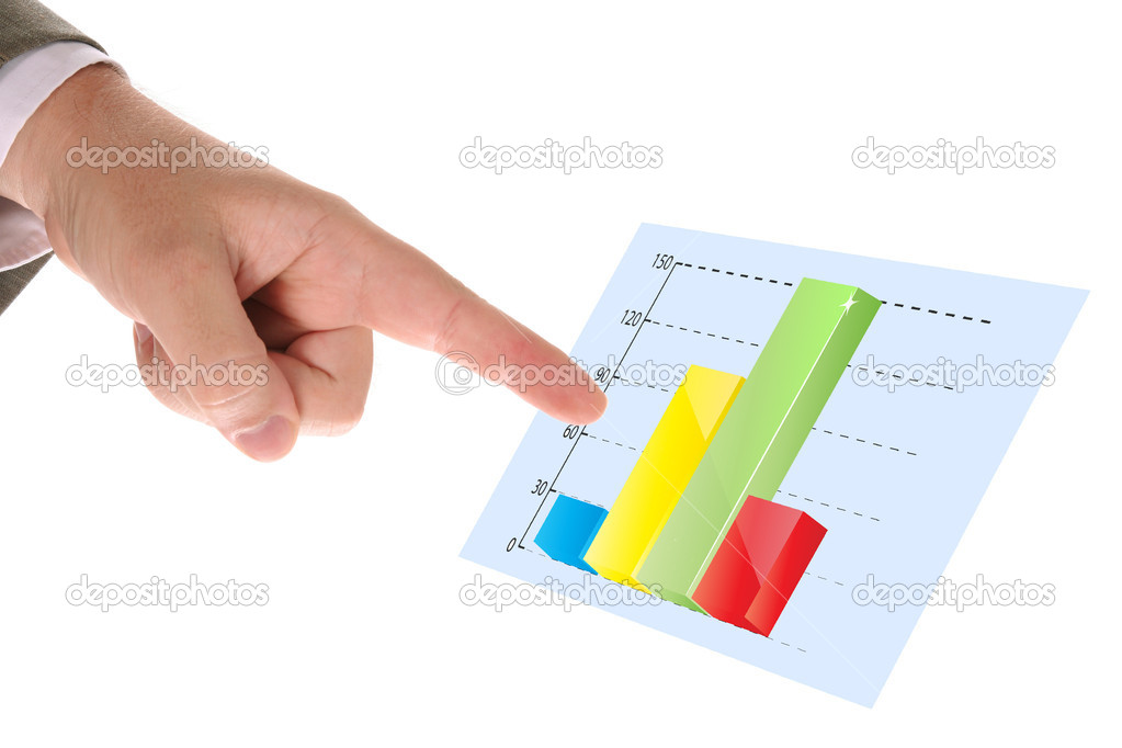 Hand pointing the chart