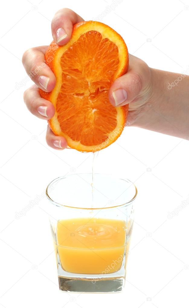 Pour orange juice
