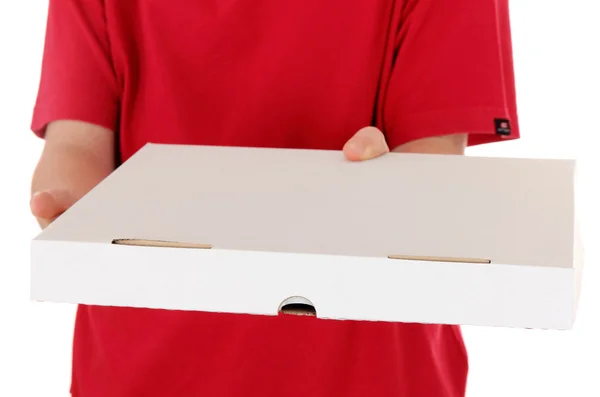 Consegna della scatola della pizza — Foto Stock