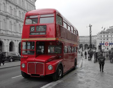 Classic Red Routemaster double decker bus clipart
