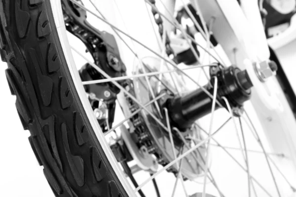 Roda com pneu de bicicleta — Fotografia de Stock