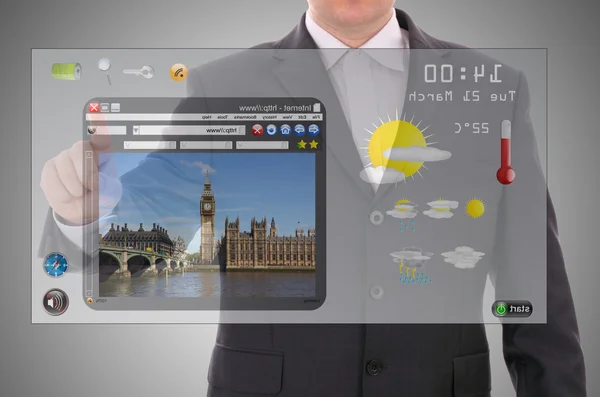 Digitale Präsentation auf Touch-Benutzeroberfläche — Stockfoto