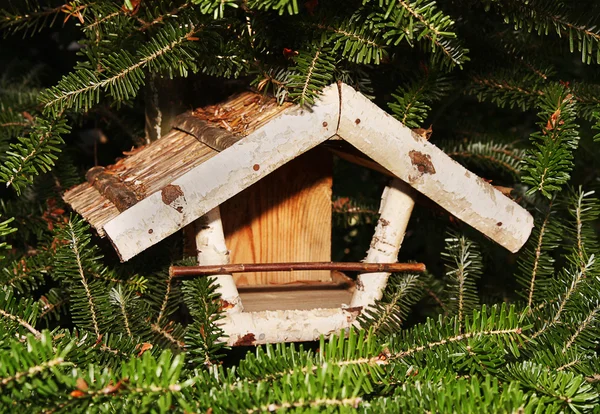 Birdhouse na árvore de outono — Fotografia de Stock