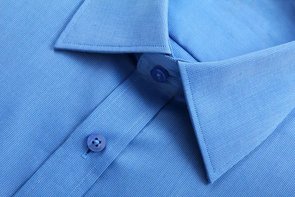 Close up view of blue business shirt. — Stock Photo, Image