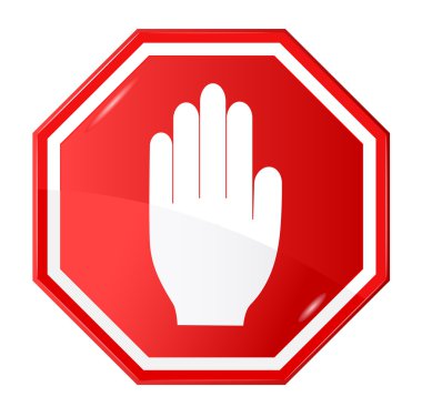 Vector illustration of stop signal sign clipart