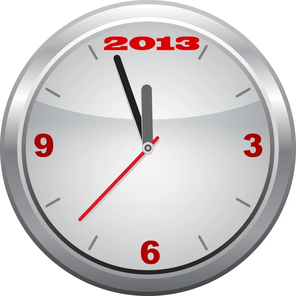 Reloj a 2013, Año Nuevo, vector . — Archivo Imágenes Vectoriales