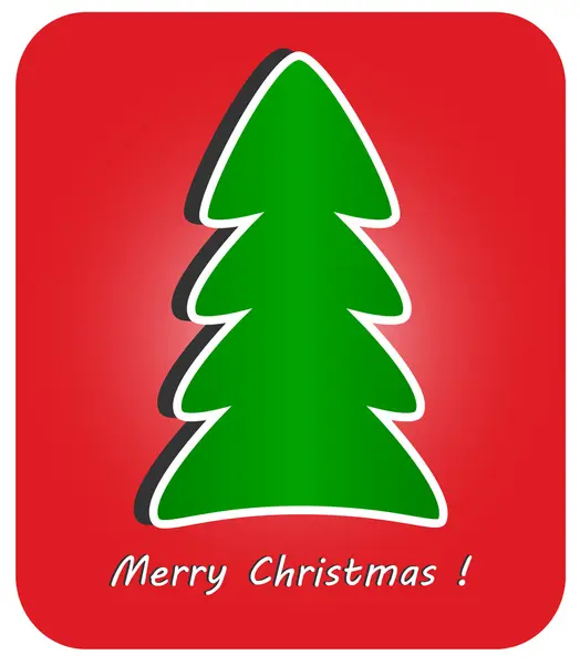 Albero di Natale moderno su sfondo rosso — Vettoriale Stock