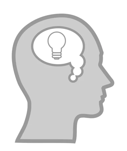 Human head with idea concept — Stock Vector
