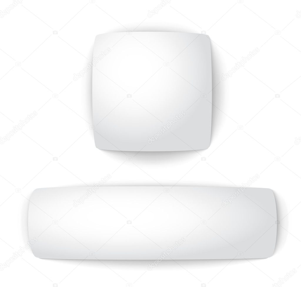 Blank convex web buttons