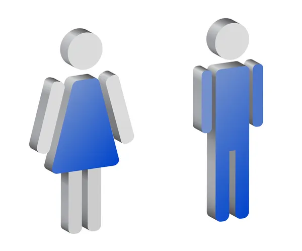 Erkek ve kadın, 3d, vector Silhouettes — Stok Vektör