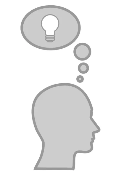 Human head with idea concept — Stock Vector