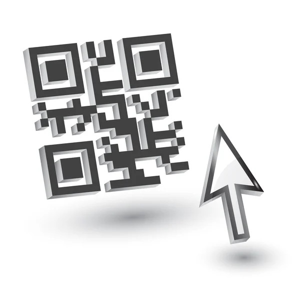 Codice QR 3D, Shopping rapido — Vettoriale Stock