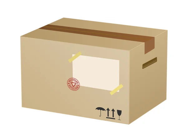 Картонная векторная коробка — стоковый вектор