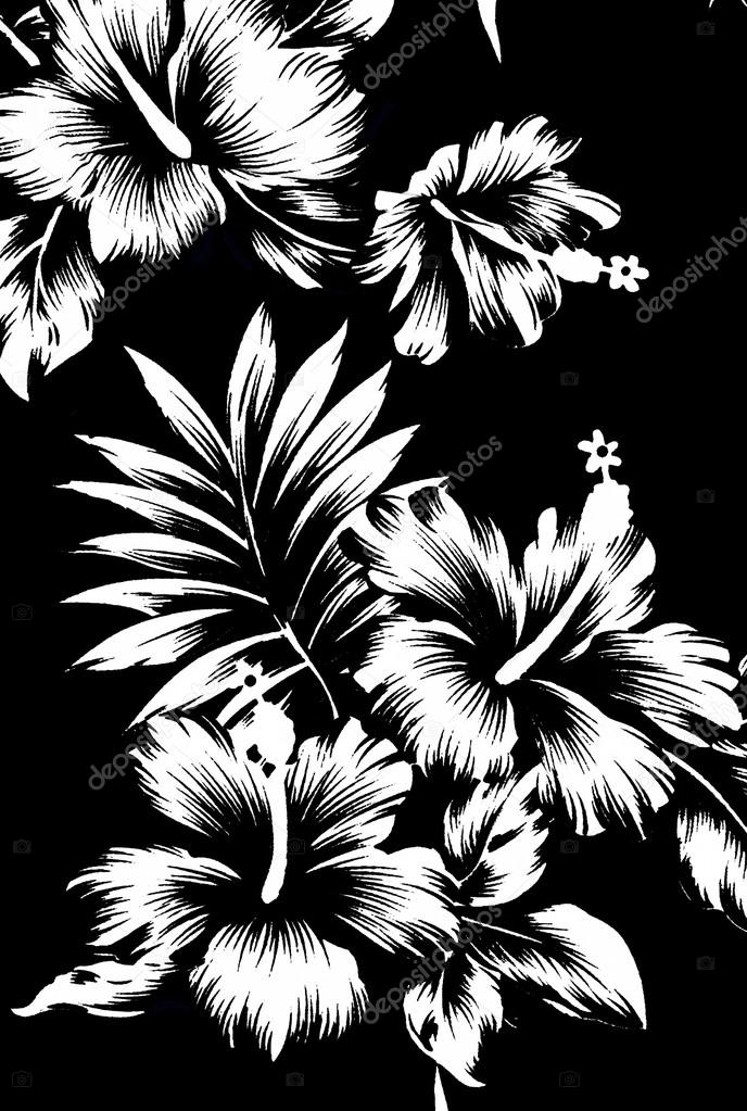 Hawaiian patterns, black and white tone. Stock Photo by ©tkemot 21727369