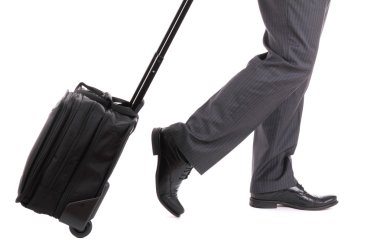 bir iş seyahat çanta beyaz zemin üzerine