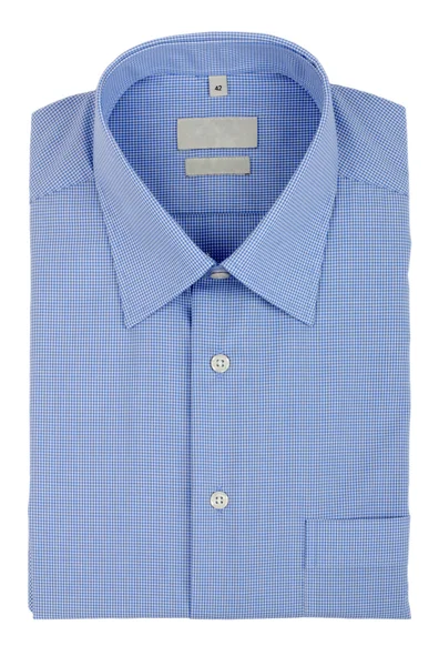 Camisa azul isolado no fundo branco — Fotografia de Stock
