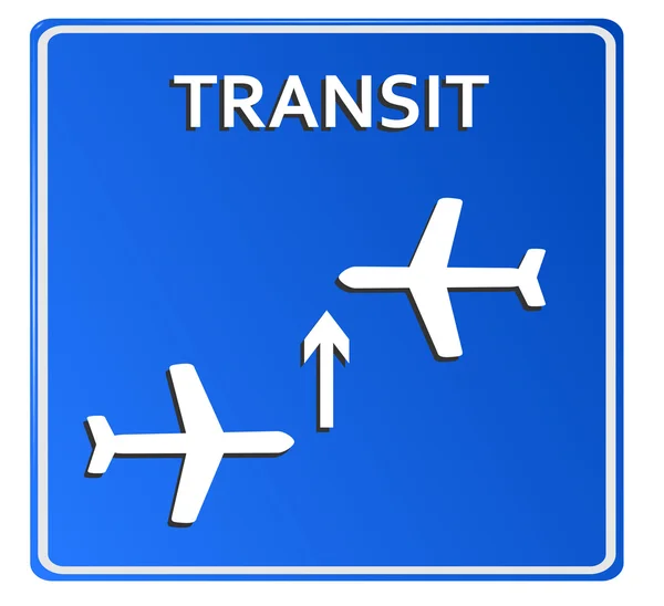 Blue Airport Icon, Transit illustration — Stock fotografie