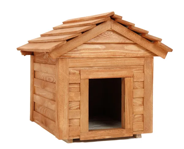 Small wooden dog's house — Stock Photo, Image