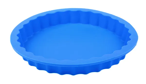Blue round silicone cake form — Stock Photo, Image