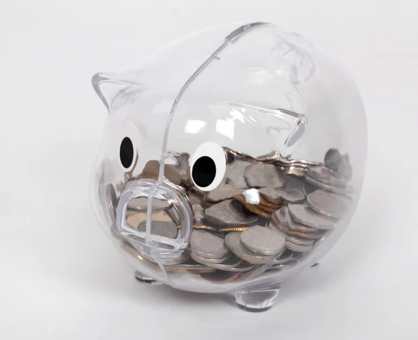 Banco Piggy Transparente — Fotografia de Stock