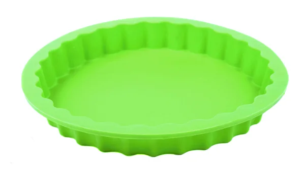 Zöld kör szilikon torta formában (torta ón). — Stock Fotó