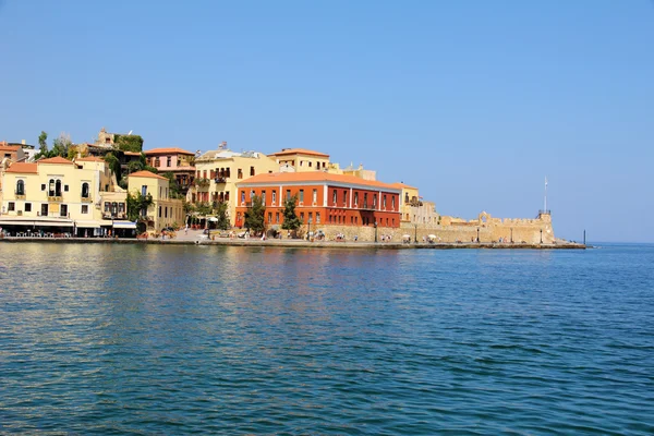 Paseo marítimo en la ciudad de Chania en la isla de Creta, Grecia —  Fotos de Stock