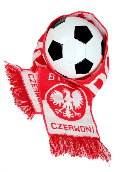 Futbol Polonya sembolleri: taraftar atkı ve futbol