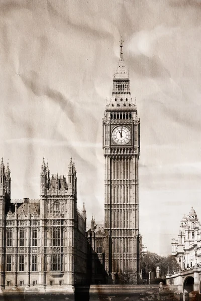 Vintage view of London, Big Ben — Stock Photo, Image