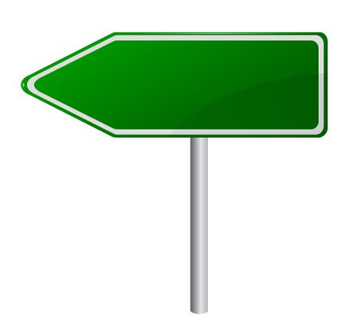 boş yeşil yol levhası