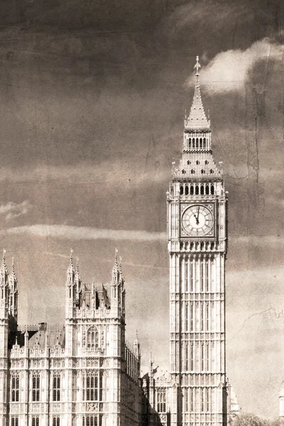 Starý pohled na big ben — Stock fotografie