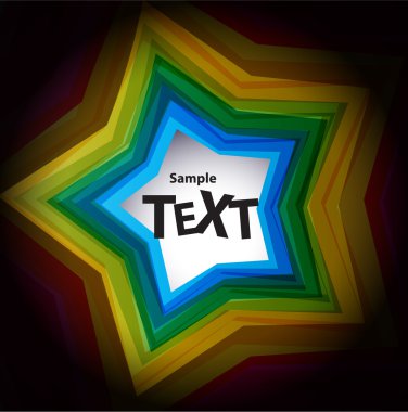 siyah arka plan üzerine boş renkli yıldız