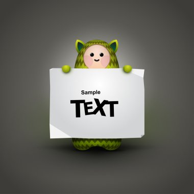 anime karakter boş afiş tutun