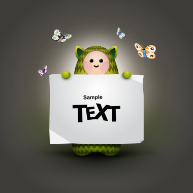 anime karakter boş afiş tutun