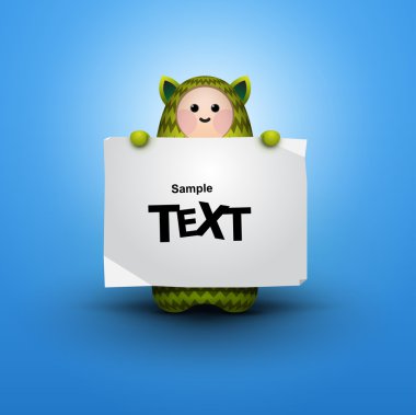 anime karakter boş afiş tutun