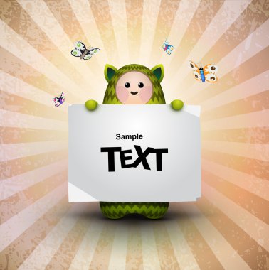 anime karakter boş afiş tutun