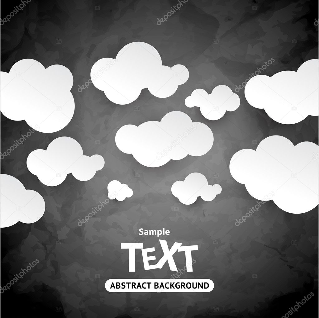 Abstract speech bubbles in the shape of clouds