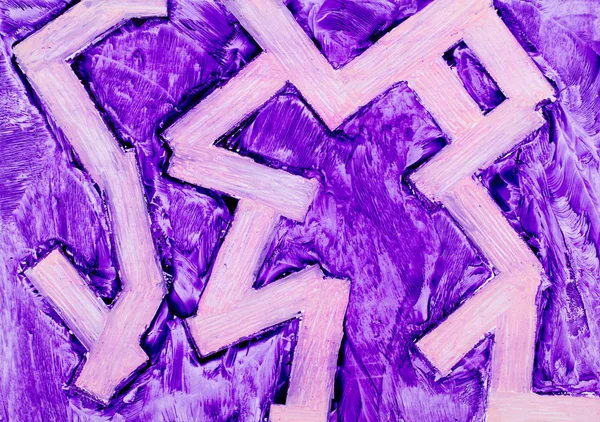 Purple zigzag wax painting — Stock Photo, Image