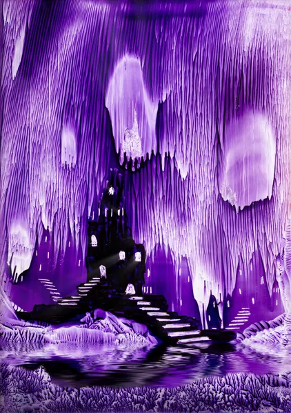 Kings purple castle målning i vax — Stockfoto