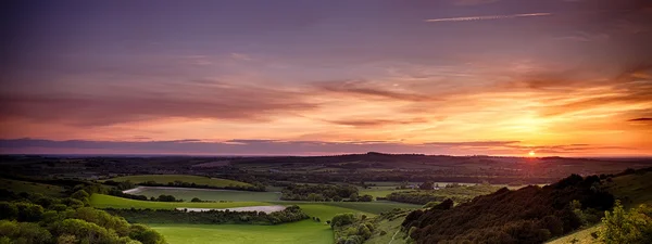 Panoramic sunset over England