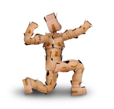 Powerful box character posing