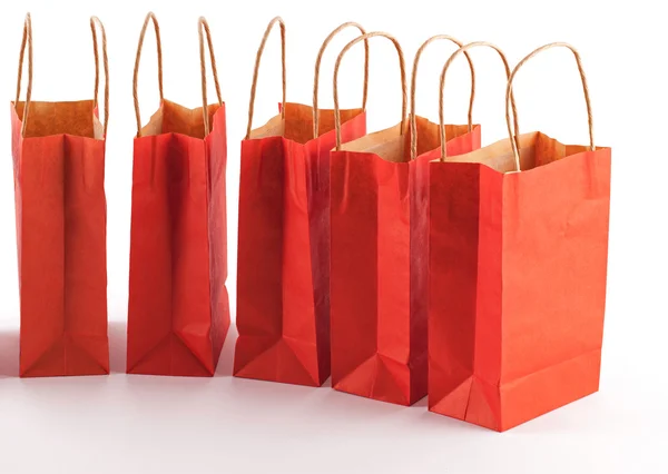 Linha de saco de compras vermelho — Fotografia de Stock